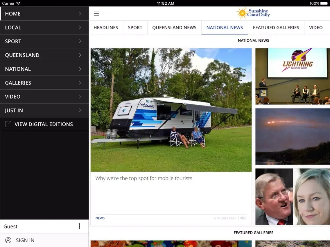 Capturas de pantalla de Sunshine Coast Daily iPad 