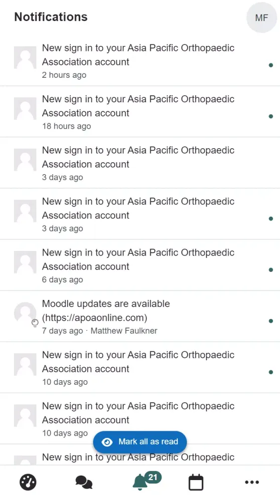 ภาพหน้าจอของ APOA Mobile