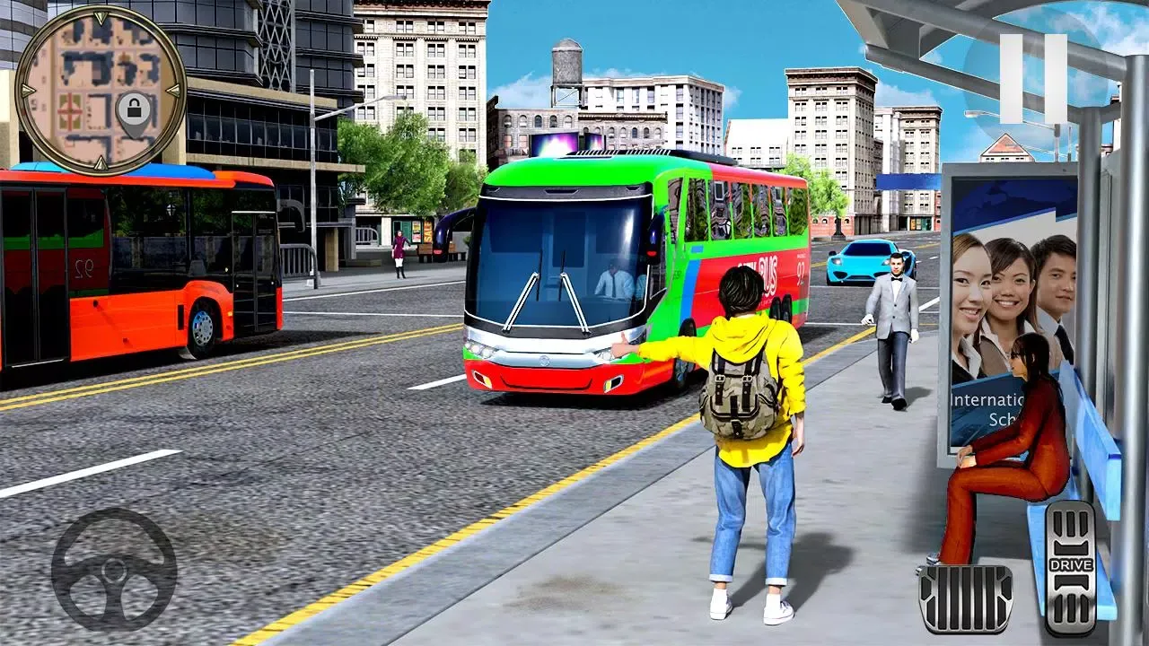 Tangkapan layar Modern City Coach Bus Driving