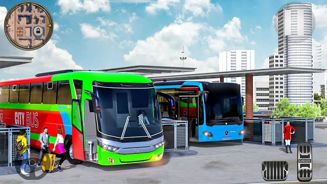 Tangkapan layar Modern City Coach Bus Driving