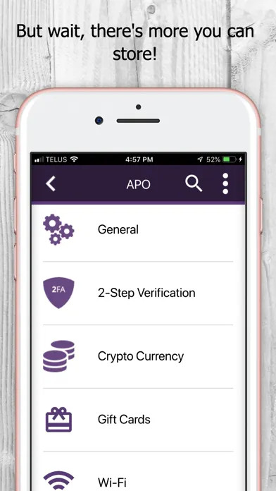 Zrzuty ekranu APO Password Manager
