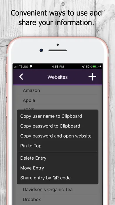Zrzuty ekranu APO Password Manager
