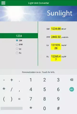 Light Unit Converter स्क्रीनशॉट
