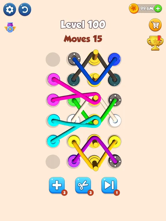 Tangkapan skrin Color Tangled Rope 3D iPad 