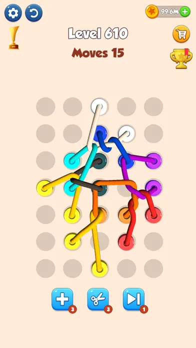 Tangkapan skrin Color Tangled Rope 3D