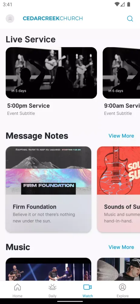 CedarCreek Church App Screenshots