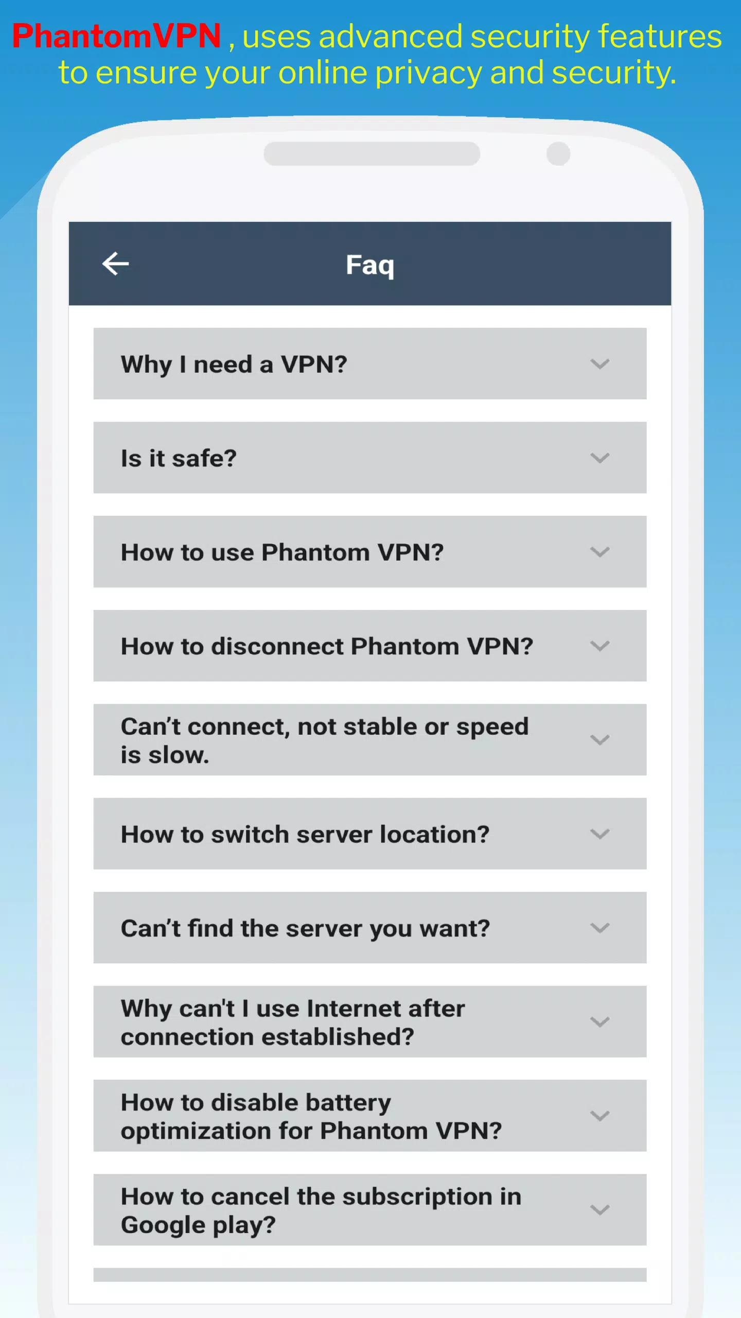 Phantom VPN স্ক্রিনশট