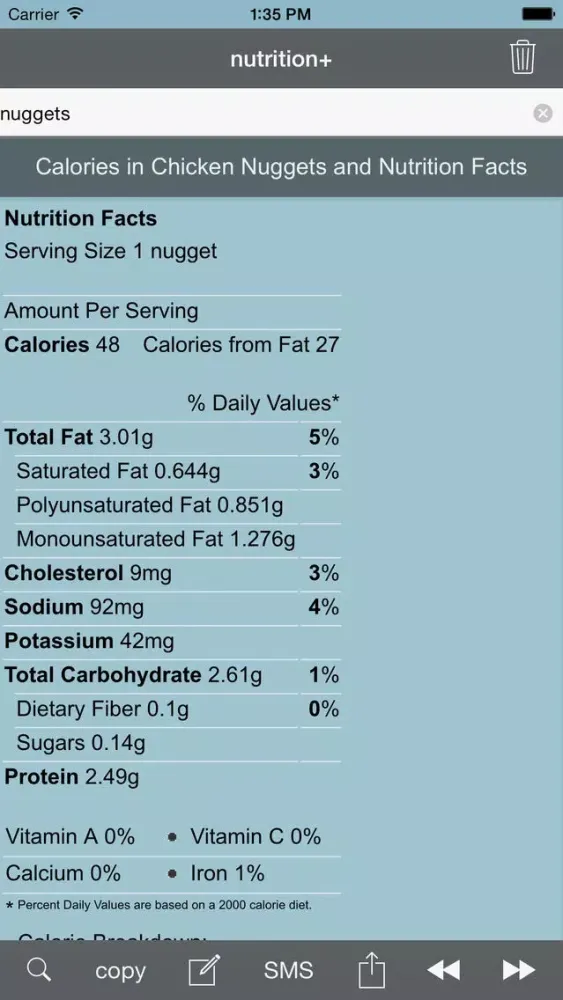 nutrition+: Food & Calorie Information and Nutritional Content স্ক্রিনশট