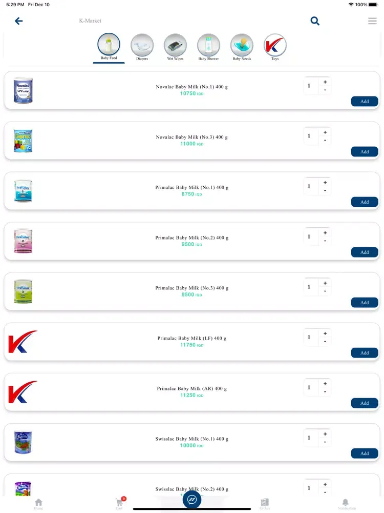 Tangkapan skrin Kmarket iPad 