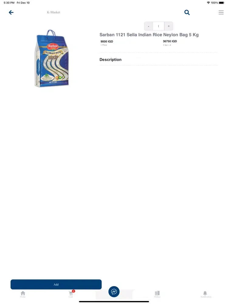 Tangkapan skrin Kmarket iPad 