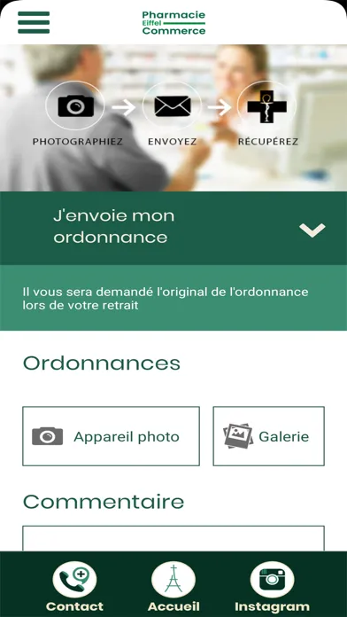 Zrzuty ekranu Pharmacie Eiffel Commerce