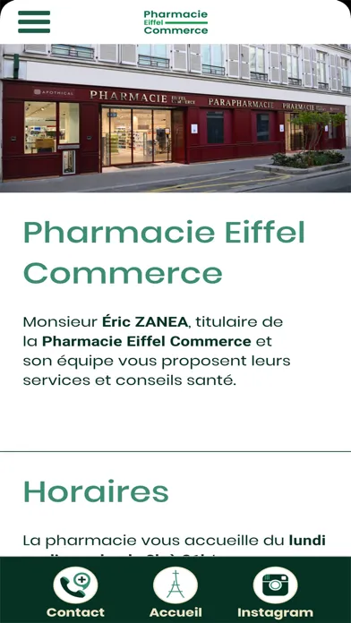 Zrzuty ekranu Pharmacie Eiffel Commerce