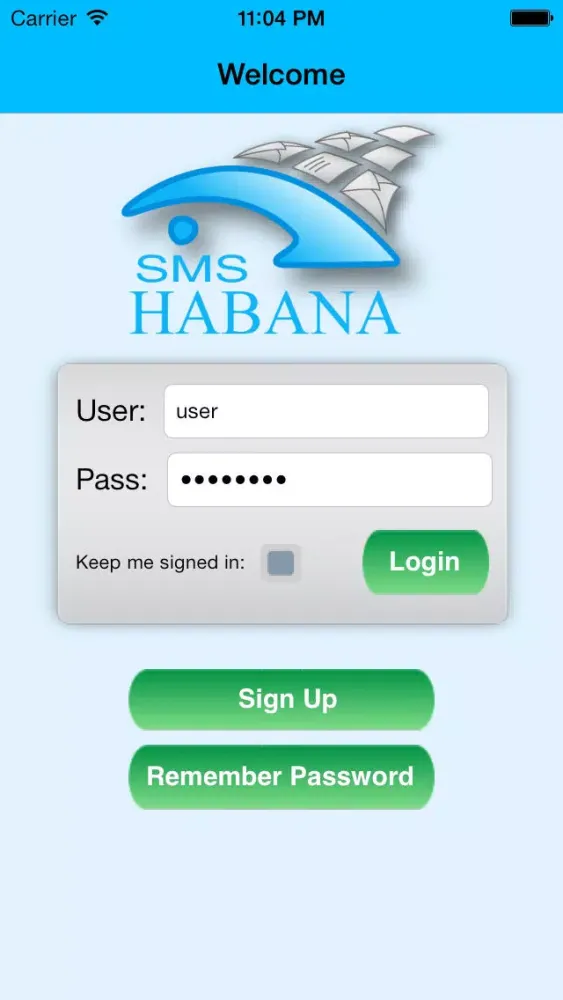 Tangkapan skrin SMS Cuba