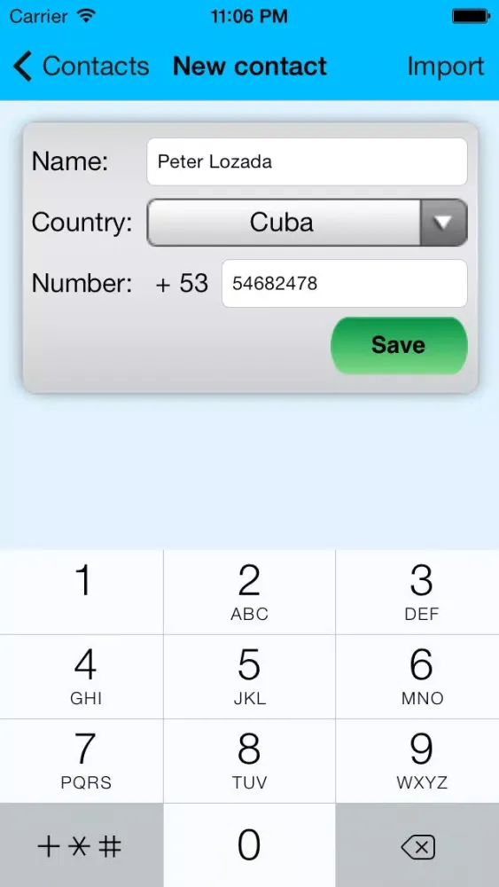 Tangkapan skrin SMS Cuba