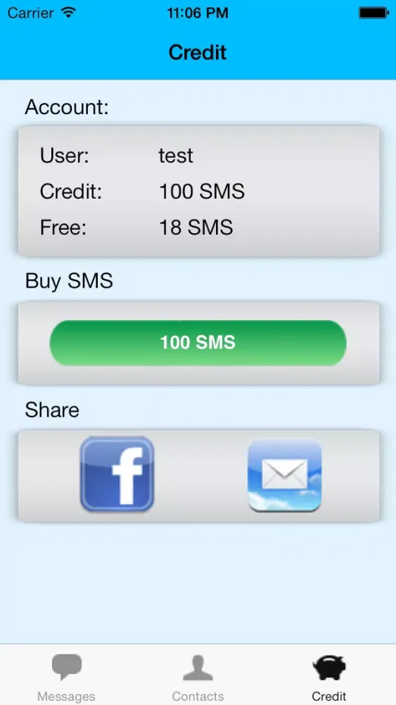 Tangkapan skrin SMS Cuba