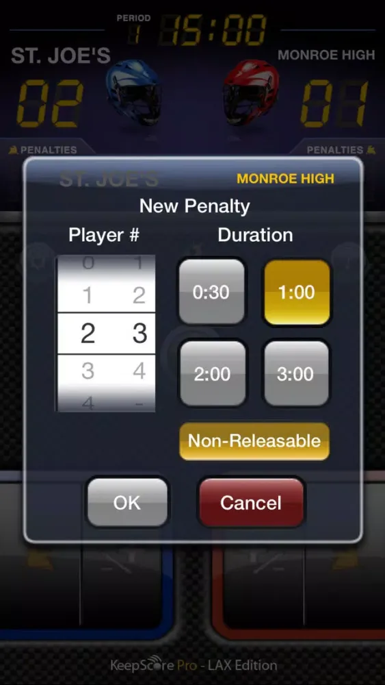 ภาพหน้าจอของ KeepScore Pro - Lacrosse Edition