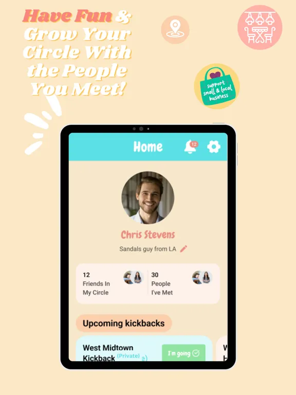 Kickback - Hangout & Connect iPad  Screenshots