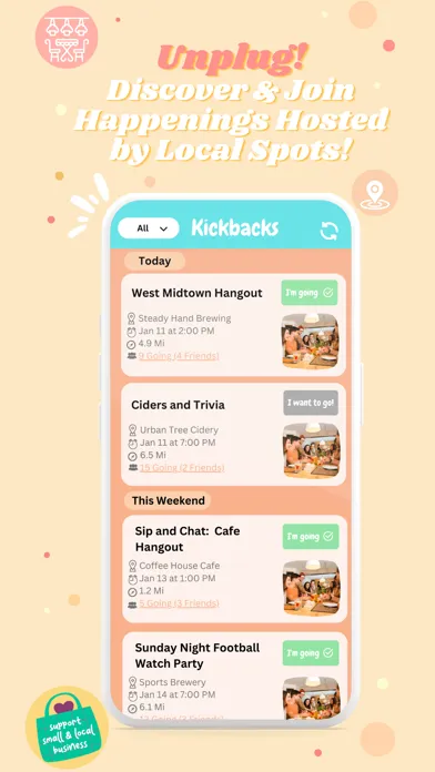 Kickback - Hangout & Connect Screenshots
