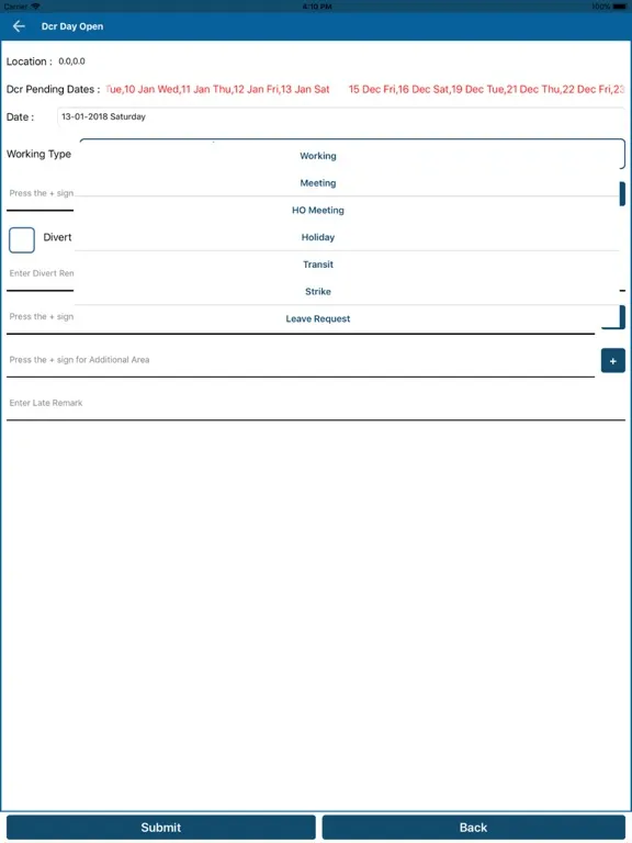 Tangkapan skrin CBO Mobile Reporting iPad 