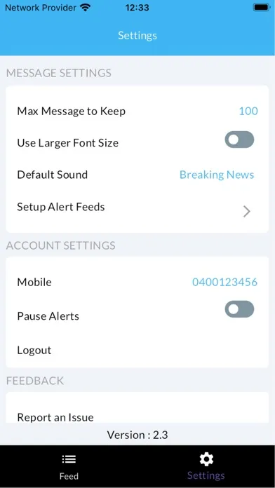 Capturas de tela do Media SMS Alerts
