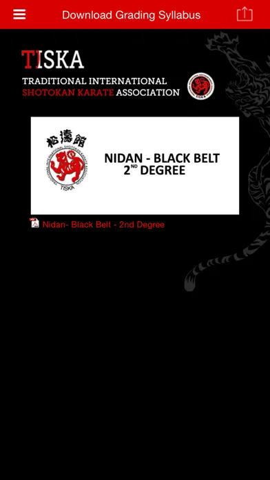 Zrzuty ekranu Nidan Grading Syllabus