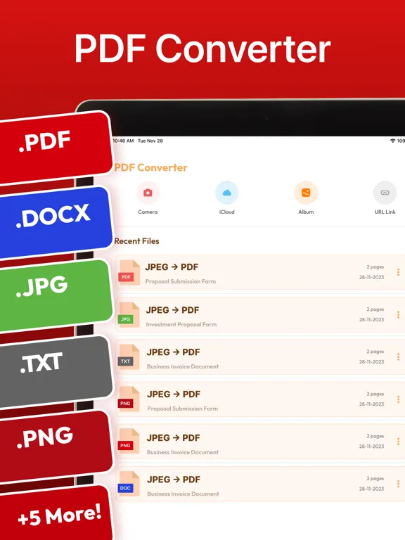 PDF Converter . Convert to PDF iPad  Screenshots