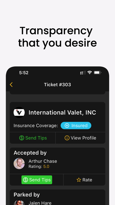 Screenshot di Valet Tracker