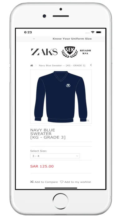 Tangkapan skrin Zaks Uniforms