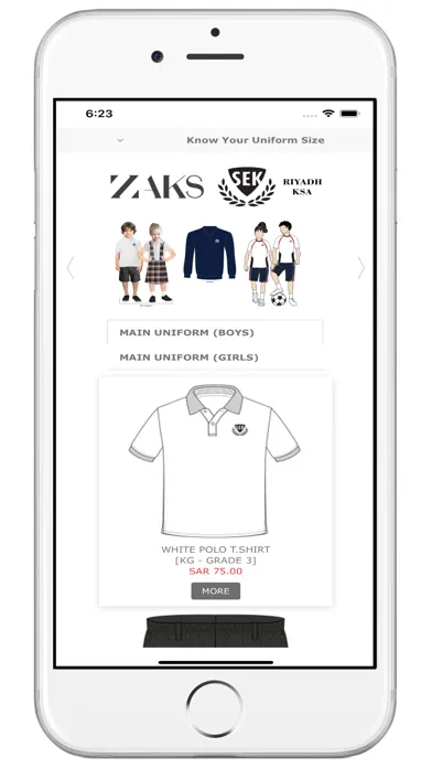 Tangkapan skrin Zaks Uniforms