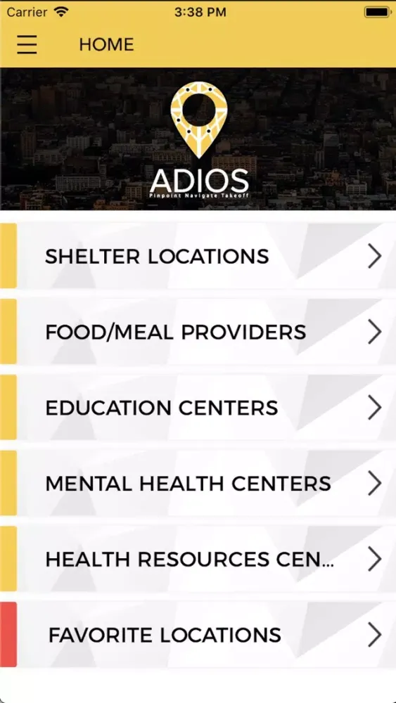 Capturas de tela do ADIOS App