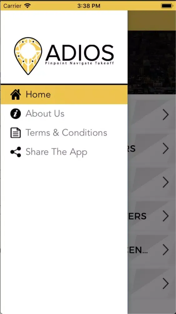 Capturas de tela do ADIOS App