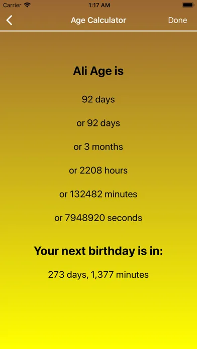 Ages Calculator Ekran Görüntüleri