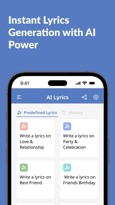 Скриншоты AI Lyrics Generator, Writer