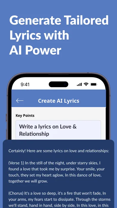 Скриншоты AI Lyrics Generator, Writer