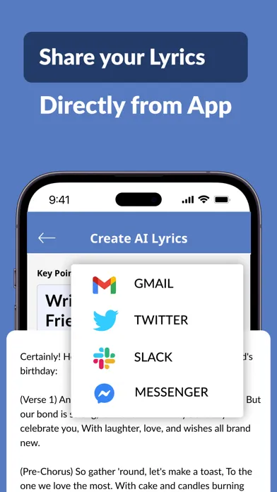 Скриншоты AI Lyrics Generator, Writer