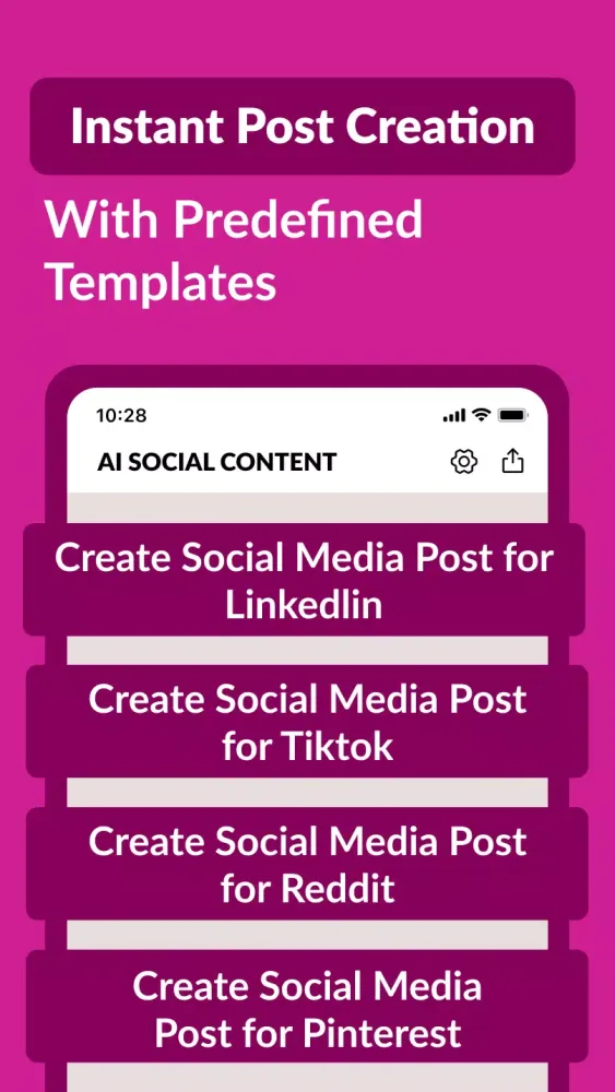 Tangkapan layar Social Media Content Generator