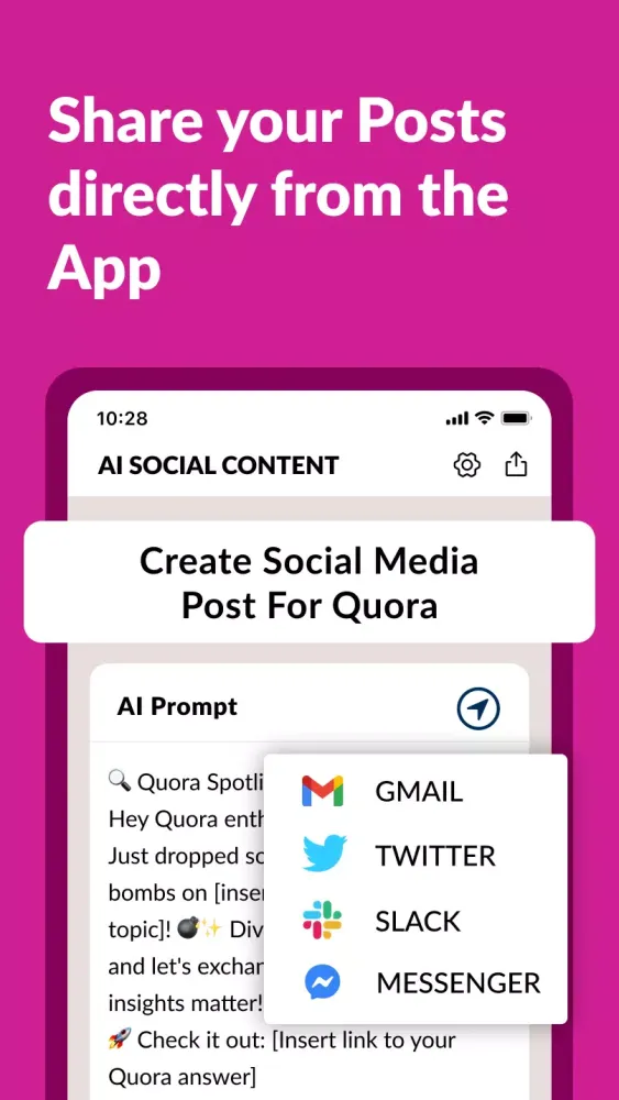Tangkapan layar Social Media Content Generator