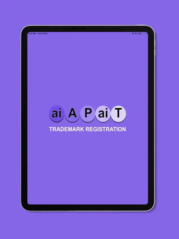 Capturas de tela do aiAPaiT Trademark Registration iPad 