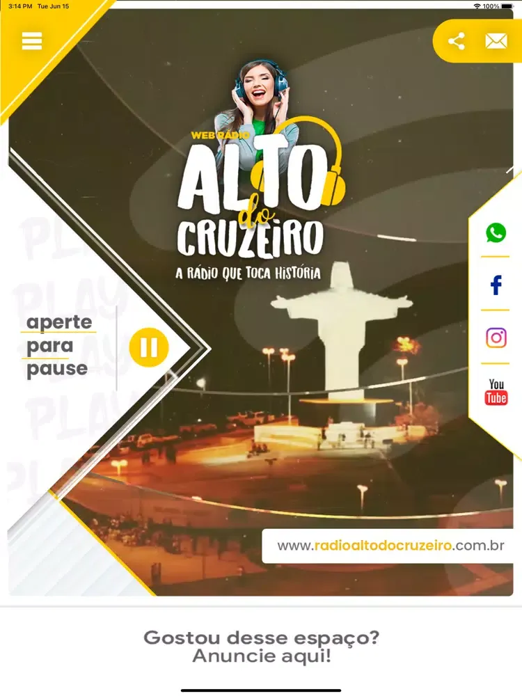 Alto do Cruzeiro Web Rádio iPad 应用截图