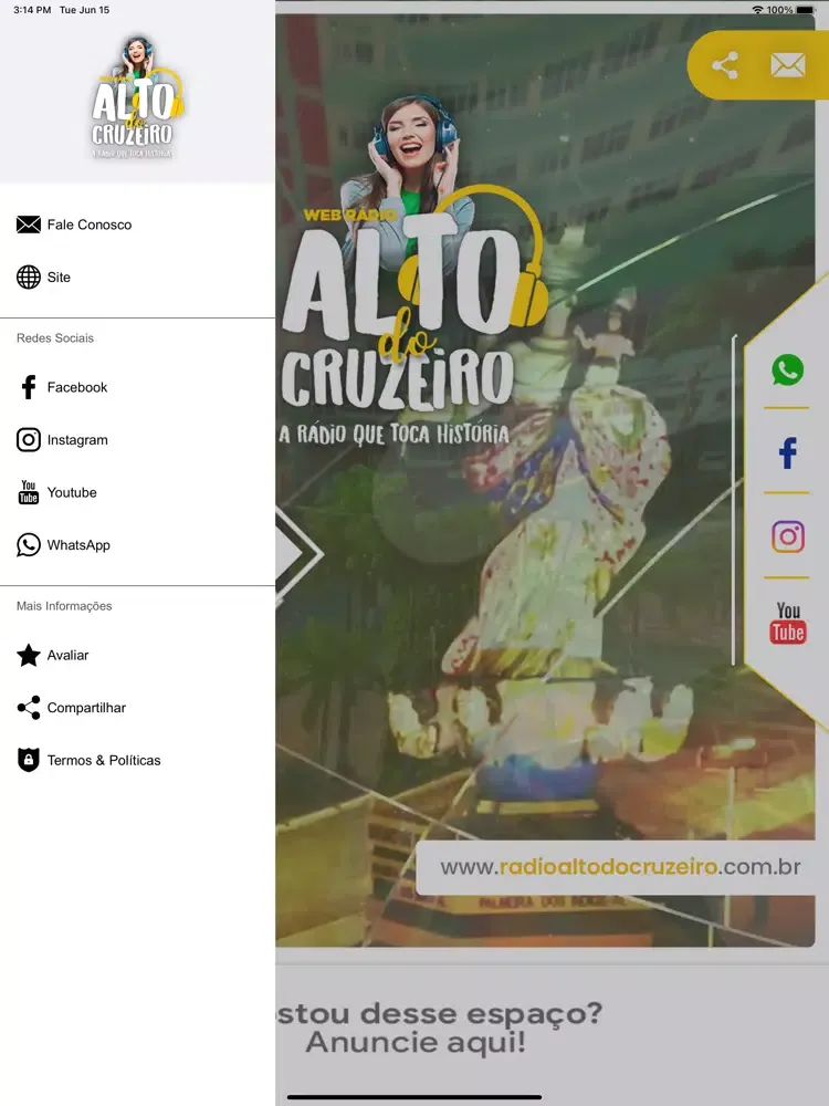 Alto do Cruzeiro Web Rádio iPad 应用截图