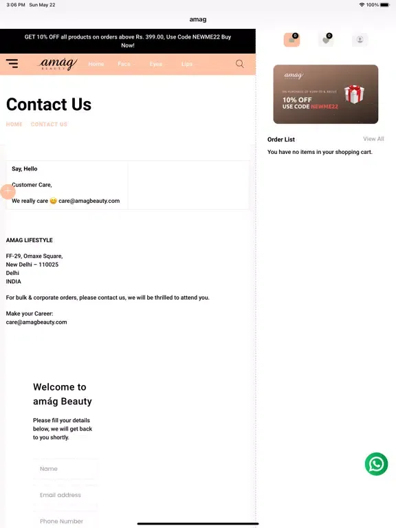 Amag Beauty iPad  Ekran Görüntüleri