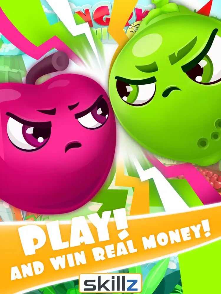 Angry Fruits 1 VS 1 Puzzle : Real Money Gaming iPad 应用截图