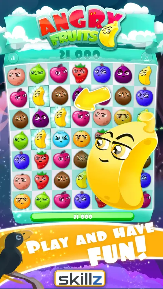 Angry Fruits 1 VS 1 Puzzle : Real Money Gaming应用截图
