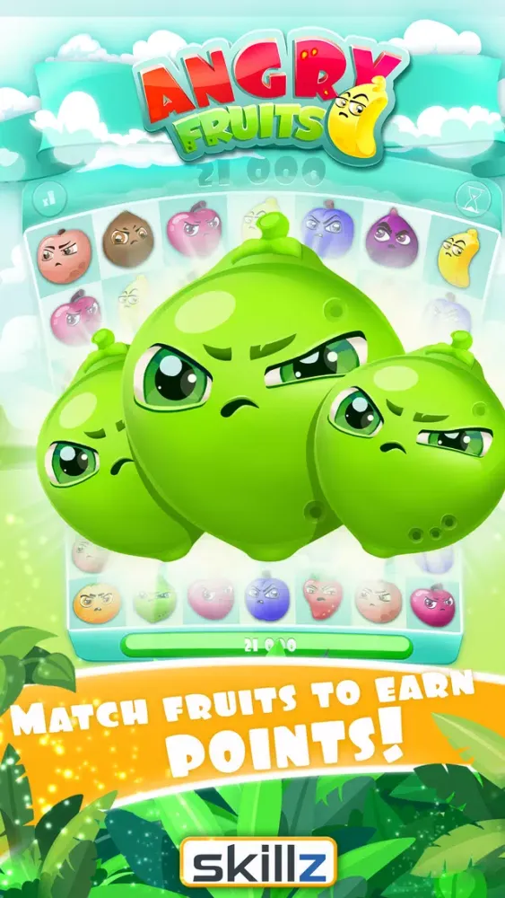 Angry Fruits 1 VS 1 Puzzle : Real Money Gaming应用截图