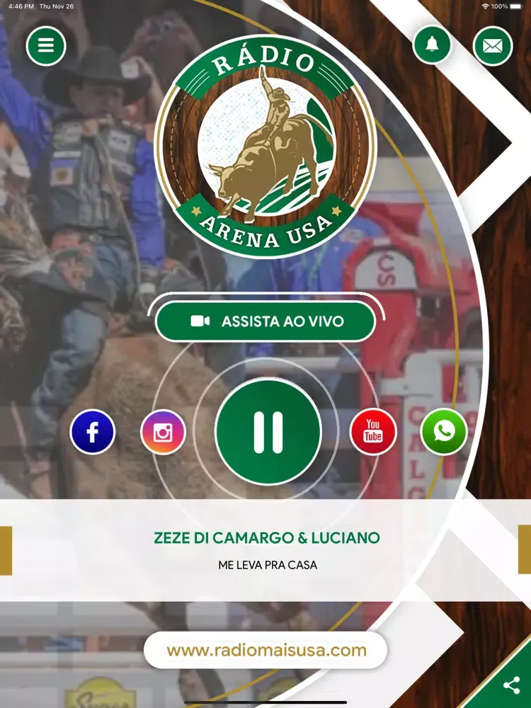 Tangkapan layar Radio Arena USA iPad 