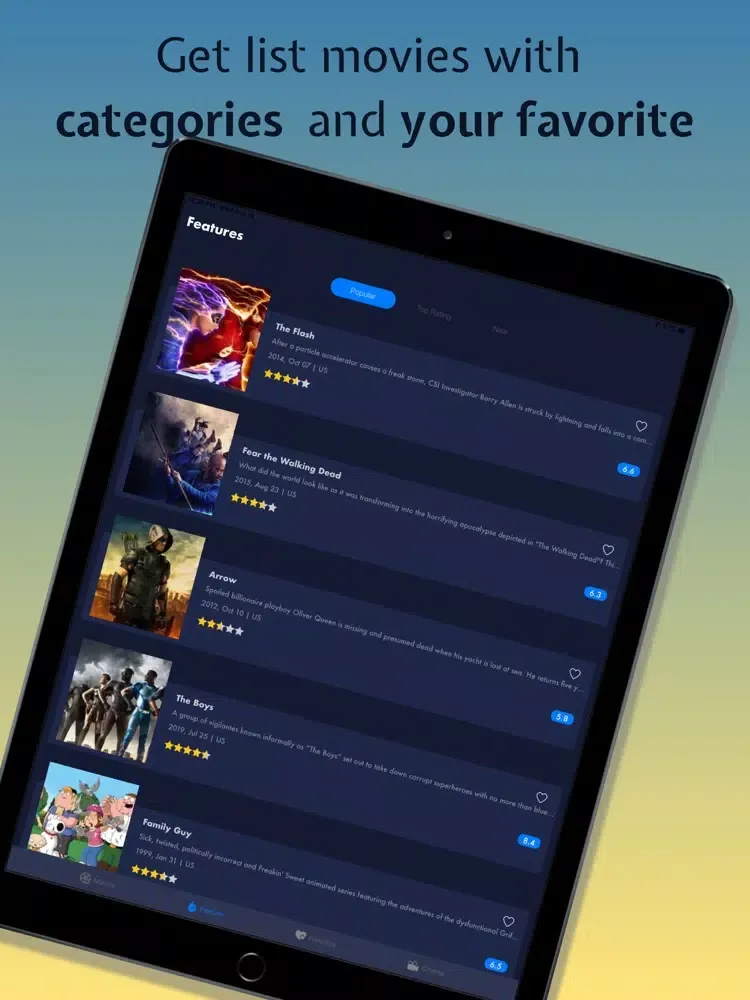 ภาพหน้าจอของ UTV: Movie Box & TV Shows iPad 