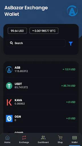 Tangkapan layar ASBAZAR Bitcoin Marketplace & 