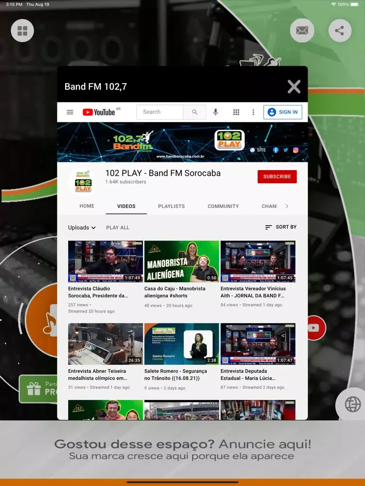 Band FM 102,7 Sorocaba iPad  Screenshots