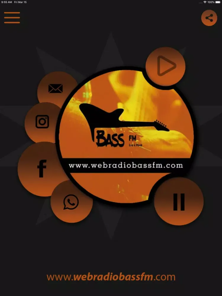 Tangkapan layar Web Rádio Bass FM iPad 