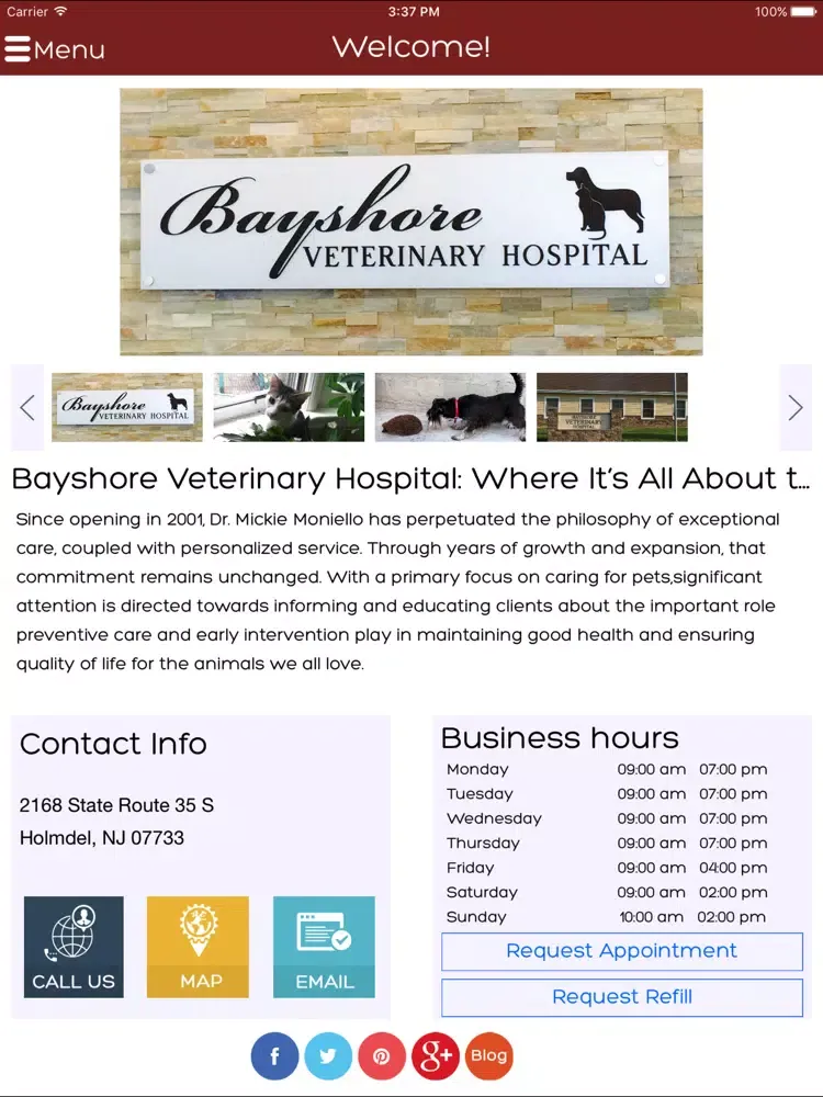 Скриншоты Bayshore Veterinary Hospital iPad 